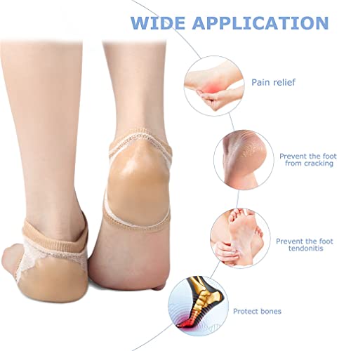 Moisturizing Heel Socks 2 Pairs for Dry Cracked Heels Soft Gel Lined Repair Spa Foot Care