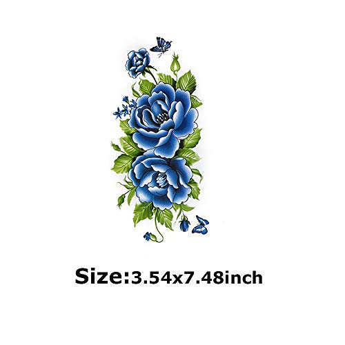 Temporary Tattoos 12 Sheets Waterproof Flower Butterfly Stickers