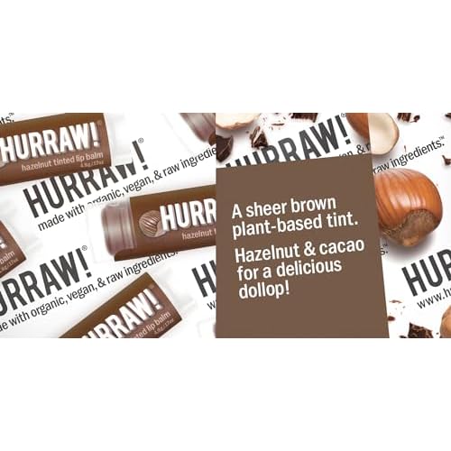 Hurraw! Raspberry Tinted, Black Cherry Tinted, Hazelnut Tinted Lip Balms, 3 Pack Bundle: Organic, Vegan, Cruelty & Gluten Free. Non-GMO, 100% Natural. Bee, Shea, Soy & Palm Free. Made in USA