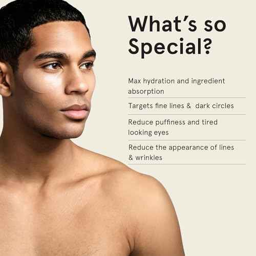 BRO MASK Under Eye Patches for Men with Hydrogel (2 x 6 pairs) - Anti-Aging Korean Eye Masks for Dark Circles and Puffiness- Puffy Under Eye Treatment - Perfect Skin Care Stocking Stuffers for Men