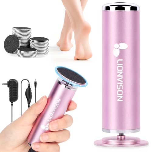 Electric Foot Callus Remover with Adjustable Speed — Pink, 60 Count Pack