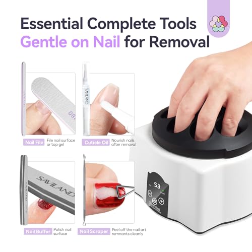 SAVILAND Steam Nail Polish Remover Machine - Gel & Acrylic Removal Kit
