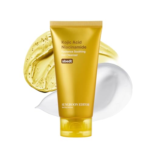 SUNGBOON EDITOR Kojic Turmeric Capsule Brightening Cleanser for Uneven Spots, Acne-prone Skin & Blackhead | Low pH Gentle Gel Face Wash | Kojic Acid & Niacinamide | Korean Skincare