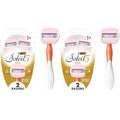 BIC Soleil Glide Disposable Razors for Women, 5 Blades With Shea Butter Moisture Bars For a Smooth Glide, 2 Piece Razor Set (Pack of 2)