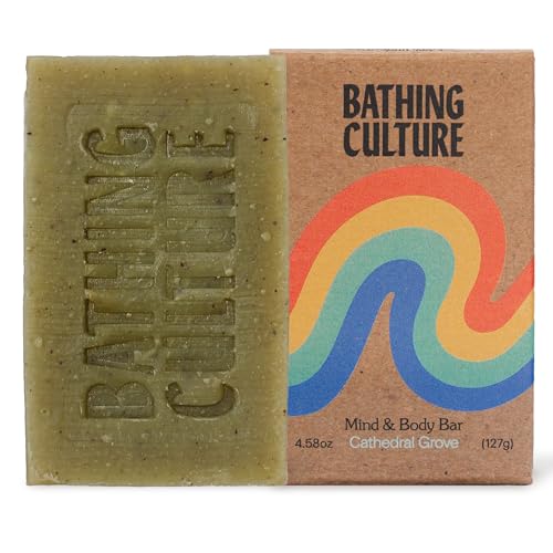 Bathing Culture, Natural Organic Soap Bar for Body, Exfoliating Bar Soap, Infused with Chlorella, Comfrey Root & Aloe, Natural, Biodegradable, Vegan Personal Care, 4.58 oz, 127 g