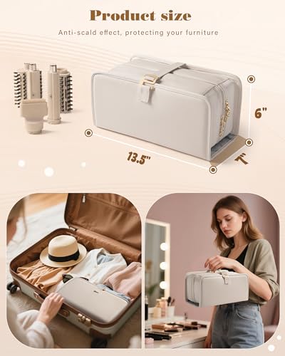 Hair Tool Travel Bag with Heat Resistant Mat & Organizer