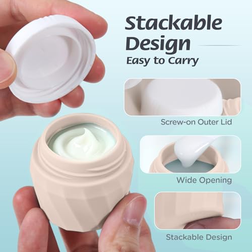 6Pcs TSA Approved Silicone Travel Bottles & Jars Set
