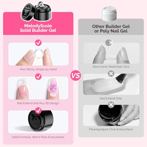 MelodySusie 60g Solid Builder Gel 3D Nail Art 4 in 1 Glue Gel - 3D-60g
