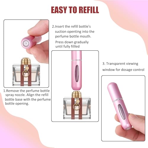 Travel Perfume Atomizer Bottle - Refillable 5ml Spray, 6PCS