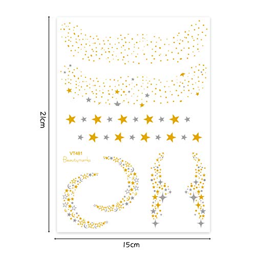 Apol 18 Pack Glitter Face Tattoos - Waterproof Temporary Stickers