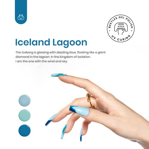 Beetles Gel Polish Kit - Navy Blue & Teal Glitter 6-Pack