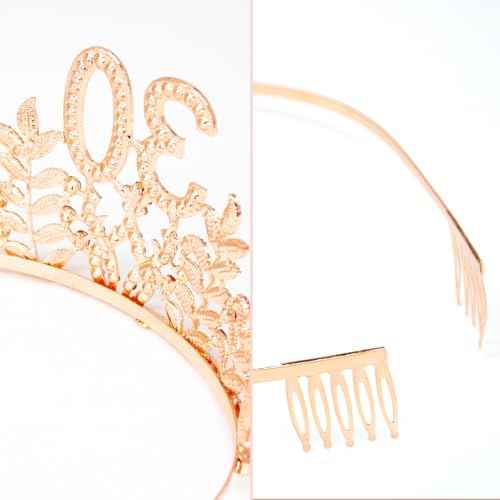 Birthday Sash Tiara Birthday Tiara Rhinestone Crown Rose Gold Birthday Queen Tiara Sash and Tiara for Women Birthday Decor Princess Tiara Cake Topper Crystals Hair Accessories for Party