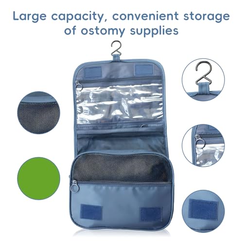 Exquisite Travel Bag for Ostomy and Colostomy Supplies - The Ultimate Choice for Post - Surgery Individuals, Featuring Hanging Setup and Stylish Covers Tailored for Women (Gray)