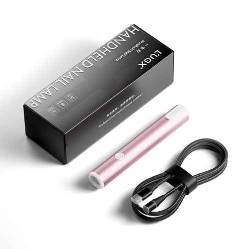 L'UGX Handheld uv Light for Gel Nails with Magnetic Fast Charging ? High Power Portable LED Nail Lamp for Gel Polish, Cordless Nail Dryer for Salon & Home-Pink