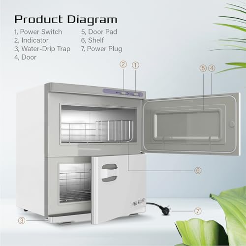 32L Premium Heated Towel Warmer Cabinet - Dual Compartment