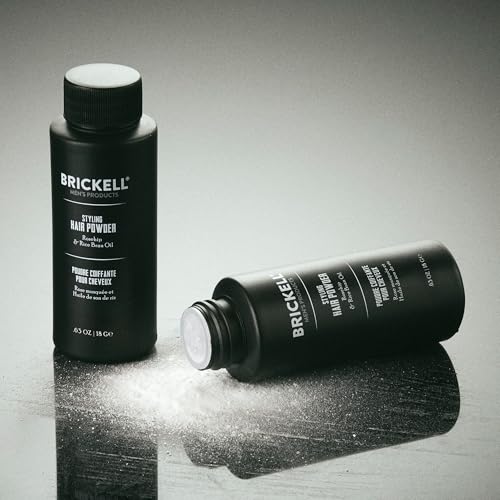 Brickell Men's Styling Hair Powder For Men, Creates Volume, Natural & Organic, Non-Greasy Texturizing Powder, 18g, Fragrance-Free (Pack of 2)