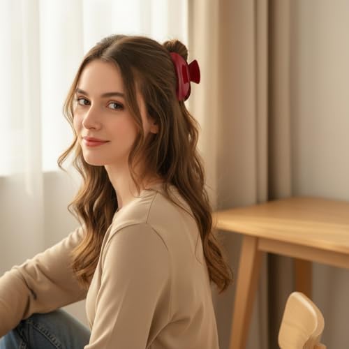 Large Claw Hair Clips for Women - 2 Pack Tortoise Acetate