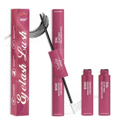 Lash Cluster Glue, 2-in-1Waterproof Eyelash Glue, 72 Hours Strong Hold, Gentle and Non-Irritating, Easy to Use and Remove 0.34 Fl Oz (Pack of 1)