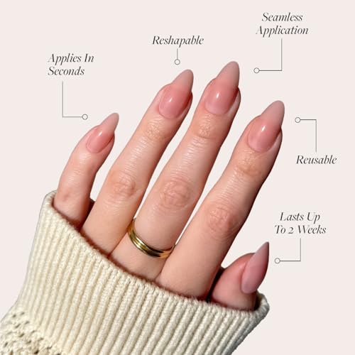 Glamnetic Press On Nails - Sheer Pink Medium Almond 30 Kit