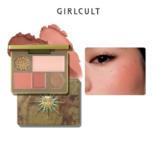 GIRLCULT 5-in-1 Face Makeup Palette for Fair Skin – Blush, Contour & Highlighter