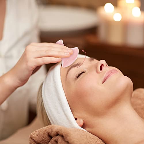 2 Pcs Gua Sha Scraping Massage Tool Gua Sha Facial Tool Massage Stone Gua Sha Tool for Body Spa Skincare Eye Face Neck Beauty Relaxing (Rose Quartz)