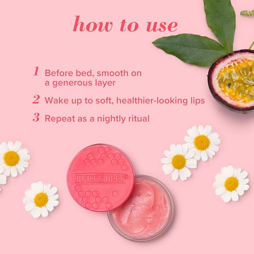 Burt's Bees Lip Mask Set, Mother's Day Gifts for Mom - Overnight Intensive Treatment Revives & Nourishes for All Day Hydration, Passion Fruit & Chamomile, Sweet Mint & Lemon Sorbet