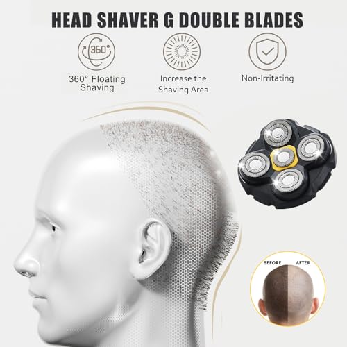 Shaver Replacement Heads Compatible with Microtouch Titanium Head Shaver, for Bald Men 3 Pack