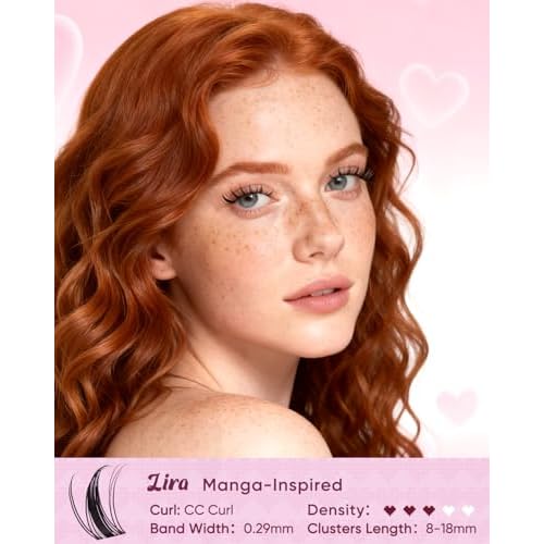 OKAYLOVE Manga Lash Clusters with Spikes, LIRA 8-18mm DIY Cluster Eyelash Extensions Kit, 140pcs CC Curl Clear Band Individual Lashes with Lash Bond and Seal, Remover, Lash Tweezers