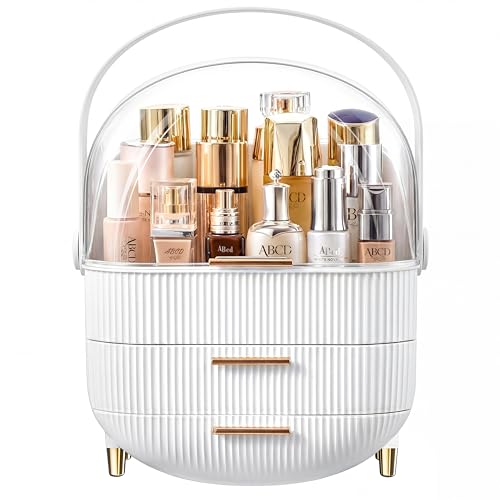 NestOrganix Makeup Organizer with Transparent Cover - 3 Layer Cosmetic Display Case