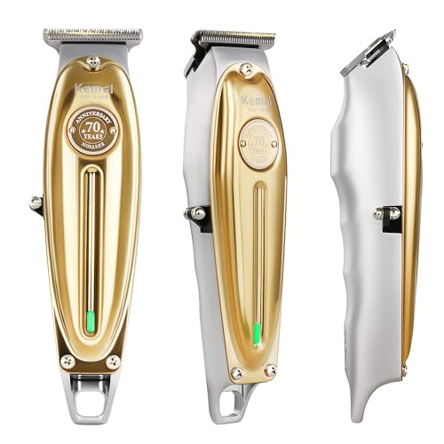 KEMEI Professional Cordless T-Blade Hair & Beard Trimmer - Model 1949 Gold