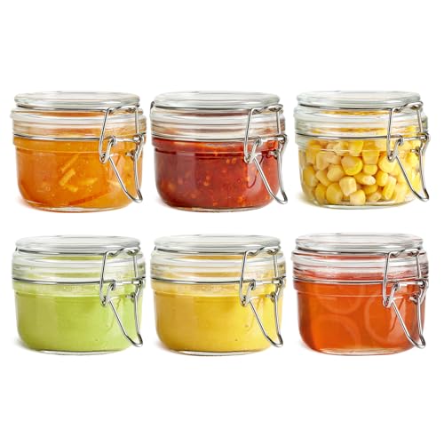ComSaf 4 oz Mason Glass Jars with Airtight Lids - 6 Pack