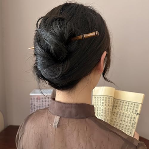 12 Pcs Vintage Wood Hair Sticks – Bamboo Chopsticks