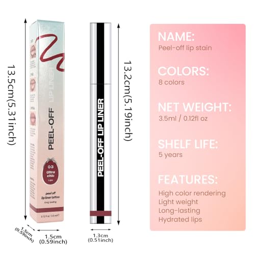 Hxssll Peel Off Matte Lip Gloss Stain - Long Lasting Brownish Red Tint