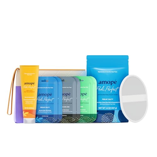 Amopé Foot Care Pampering Kit - 7-Piece Foot Scrub & Spa Gift Set
