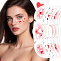 Valentine's Day Temporary Tattoos - 5 Sheets Red Heart Freckles