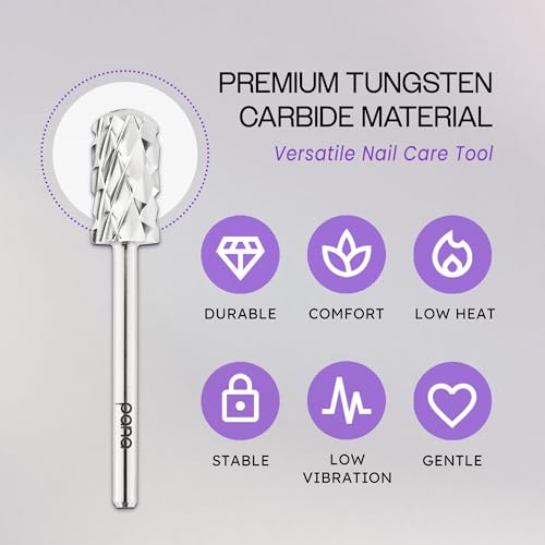 3/32" Carbide Nail Drill Bit - Large Smooth Round Top, 5X Coarse