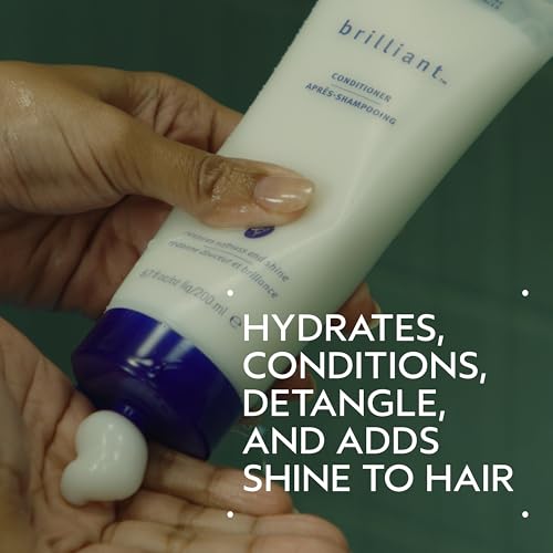 Aveda Brilliant Conditioner | Hydrating, Detangling, Smoothing Conditioner | Adds Shine | with Jojoba and Babassu Oils | for All Hair Types | Jasmine, Rose, Clove Aroma | 6.7 Fl Oz