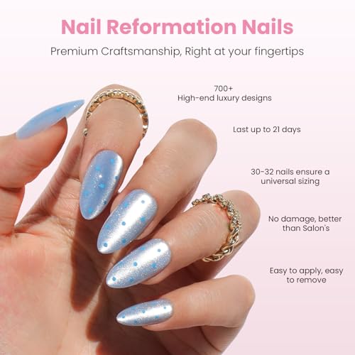 Nail Reformation Press On Nails Blue Moon 30 Pc Kit