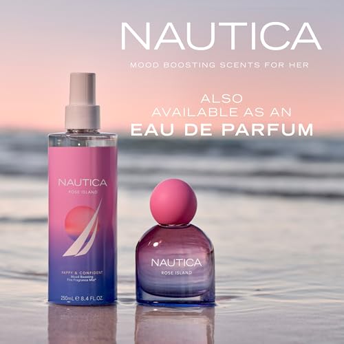 Nautica Rose Island Body Mist - 8.4 Fl Oz, Long-Lasting Women's Fragrance with Lemon, Rose & Musk Notes - Pack of 1