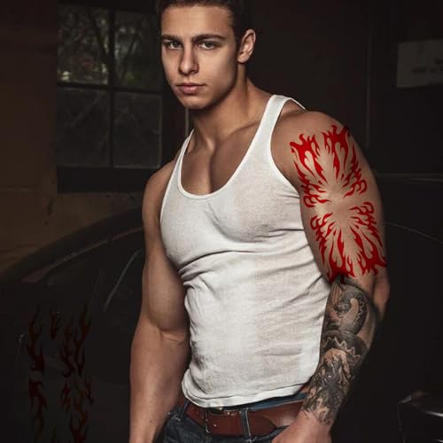 Flame Temporary Tattoo Stickers 6-Pack Waterproof