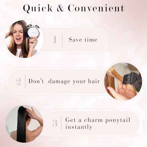 Ponytail Extensions Human Hair Long Ponytail Hair Extensions with Magic Paste Wrap Around Clip in Ponytail Extensions Real Human Hair,14inch #12P613 Golden Brown mixed Bleach Blonde,80g