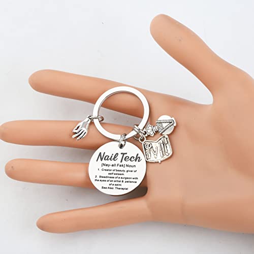 UJIMS Nail Technician Gifts Nail Lover Keychain Nail Graduation Jewelry for Women Manicurist Gift Beautician Jewelry (Nail Lover Keychain)