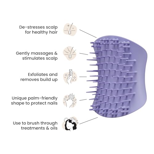 Tangle Teezer Scalp & Shampoo Hairbrush, to Exfoliate, Massage, and Cleanse, for All Hair Types, Lavender Lite Purple