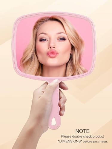Gladmart 10.3" Hand Mirror with Handle, Pink – Salon & Shaving