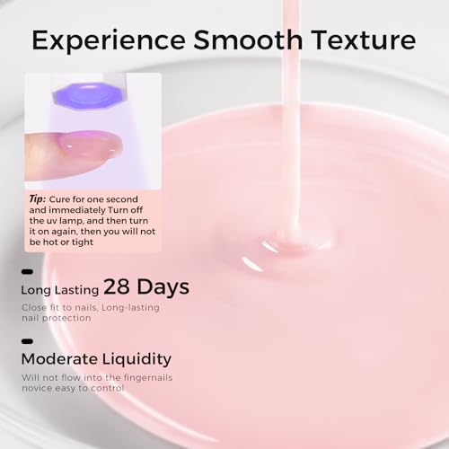TOMICCA 5-in-1 Milky Pink Builder Gel for Nails - Strengthener & Extension