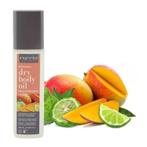 Cuccio Naturale Hydrating Dry Body Oil ? Mango & Bergamot, 3.38 fl oz ? Fast-Absorbing Lightweight Moisturizer for Smooth, Radiant Skin ? Non-Greasy Nourishing Formula with Sunflower & Jojoba Oils