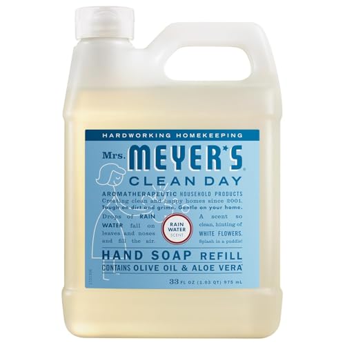 Mrs. Meyer's Clean Day Hand Soap Refill Pack of 2 - Lemon Verbena & Rain Water, 33 Fl Oz Each