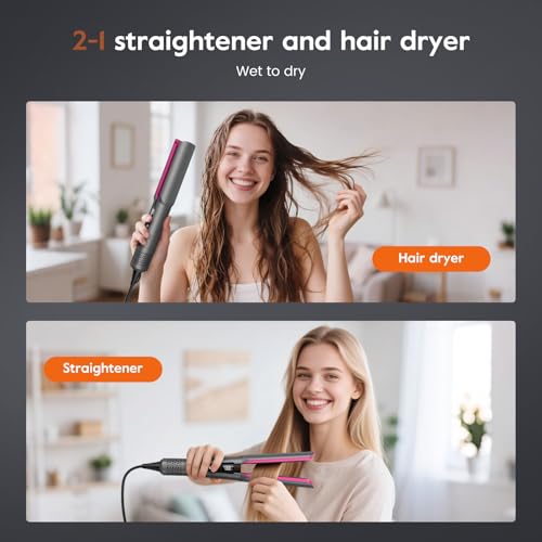 Slopehill 2-in-1 Hair Straightener & Blow Dryer with Ionic Airflow