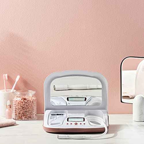 Trophy Skin MicrodermMD - At Home Microdermabrasion Kit - Anti Aging and Acne Treatment - Contains Real Diamond and Pore Extractor Tips to Rejuvenate Skin - White