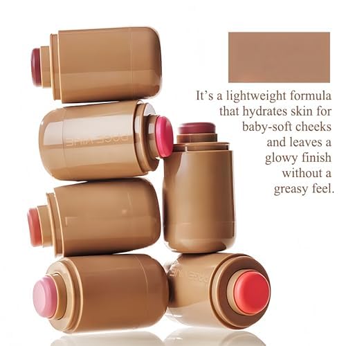 MAEPEOR Matte Blush Stick Creamy Natural Looking Finish Face Blush Long-Lasting Lightweight Buildable Blushes Stick for Cheeks (05 Soft Mauve)